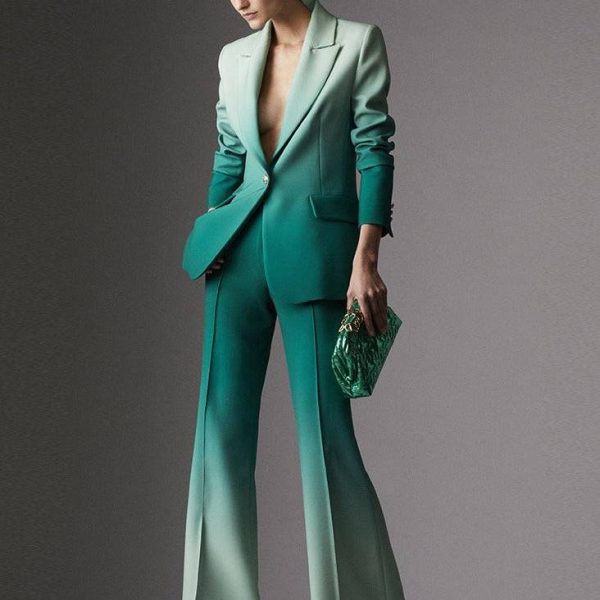 Deeeze Gradient Flare Trousers, Jacket Suit