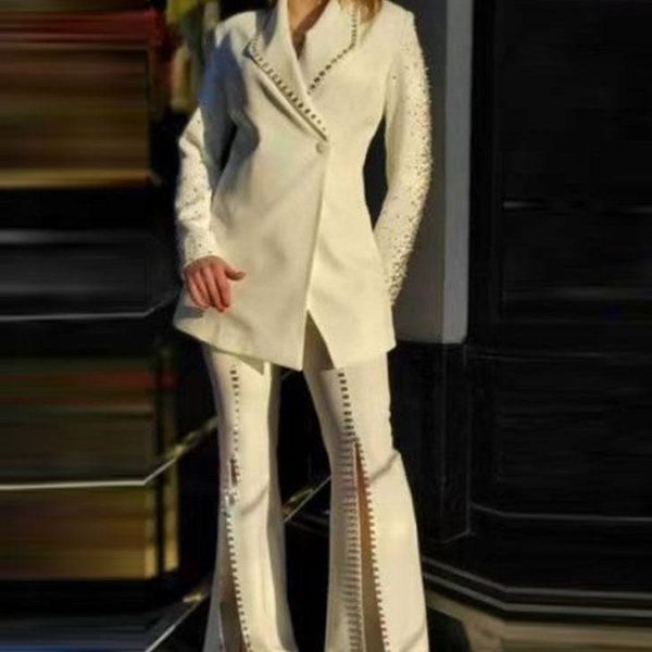 Deeeze Diamond Embellished Blazer and Pants Set